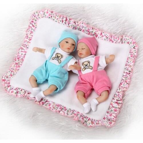 8 inch Mini Palm Little baby Doll Babies twins lovely 20 cm Silicone Vinyl boneca reborn Dolls toys for girls Brinquedos