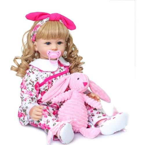 60cm Soft Silicone Reborn Baby Doll Toys Like Real Vinyl Princess Toddler Girls bebe reborn Dress Up Dolls Birthday Gift