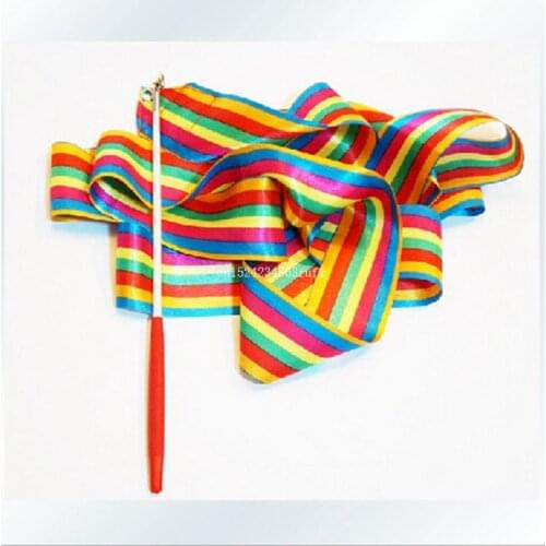 200pcs 4M Dance Ribbons Gym Rhythmic Art Gymnastics Ballet Streamer Gymnastics Twirling Rod Ribbon