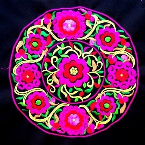 Miao stitch plain fabric embroidery patch garment bag home textile applique trim ethnic yunnan nepal tribal india boho gypsy DIY