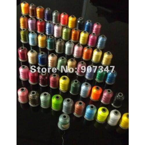 Free shipping embroidery thread kits 61 colors 61 cones with 1000m,embroidery yarn for machine embroidery use