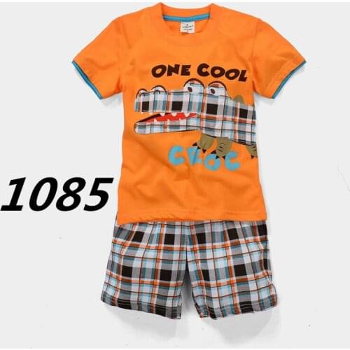 New Summer Girls Pajamas crocodile Children Clothing Sets Baby Clothing pijamas Kid pyjama Infant home clothes tee shirts