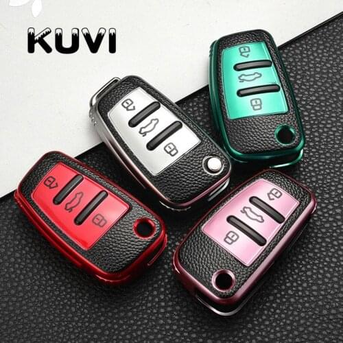 New Soft TPU Car Folding Key Case Cover Protective Shell For Audi C6 R8 A1 A3 Q3 A4 A5 Q5 A6 S6 A7 B6 B7 B8 8P 8V 8L TT RS Sline