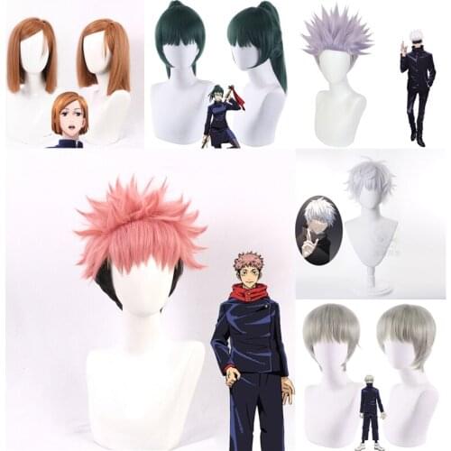 Anime Jujutsu Kaisen Kugisaki Nobara Wig Nobara Megumi Maki Itadori Toge Satoru Cosplay Hair Synthetic Cosplay Wig Gift