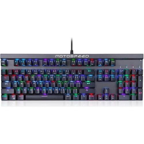 104 Key NKRO USB Wired RGB Backlit Mechanical Gaming Keyboard Outemu Blue Red Switch