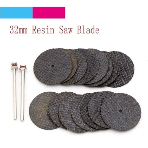 5pcs 32mm Cutting Discs Resin Fiber Cut Off Wheel + 2.35/3.2mm Shank For Dremel Accessories Rotary Power Grinding Abrasive Tools