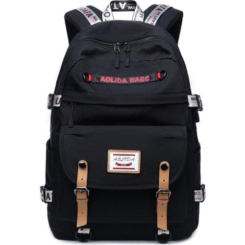 USB Charging Preppy style teen girls women backpack Large Capacity schoolbag Travel bag Leisure Daily backpack mochila