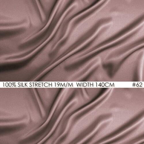 Silk stretch satin 140 cm, width 19momme Natural Silk Stretch Fabric Soie For Sewing Dress Material Plum Gray NO 62