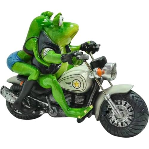 Motorcycle Frog And His Old Lady Figurine Garden Frog Decor Sculpture Resin Crafts Ornaments Garden Living Room Decoration