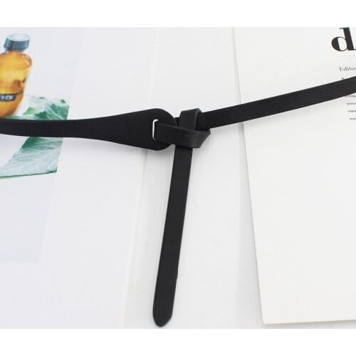 Tight Corset Decoration Knotted Belt With dress Pu belt Retro ins style Narrow straps Narrow straps female belt