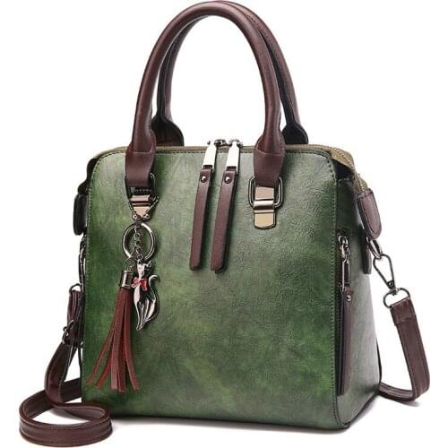 Dropshipping Vintage Leather Ladies HandBags Women Messenger Bags TotesTassel Designer Crossbody Shoulder Bag Boston Hand Bags