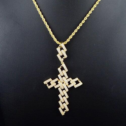 AAAA ZIRCON CROSS-INLAID HIGH-END NECKLACES UNISEX HIP-HOP ROCK necklace