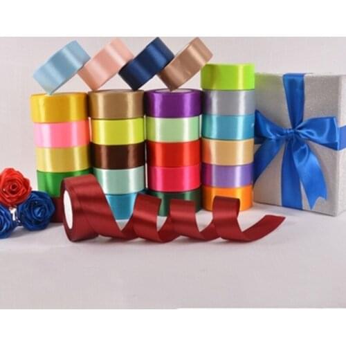 1 Roll 100% Polyester Colorful Ribbons Handmade Crafts Chairs Wedding Party Decor Packaging Materials Wrap Webbing Bands DIY 22M