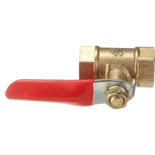 1pc Female To Female Brass Ball Valve 1/4'' PT Threaded Lever Handle Full Port Valve For Oil Gas Water Tap 13mm