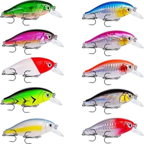 10PCS Black Minnow Crankbait hard fake baits Sea fishing lure Wobblers Artificial bait for Fishing Carp fishing gear swimbait