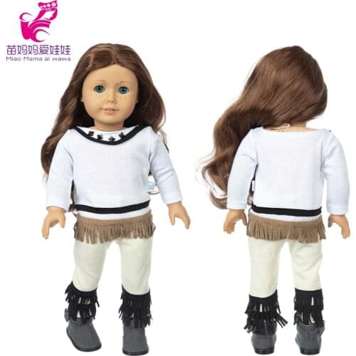 18 Inch American OG Girl Doll Clothes Cowboy Style Tassel Pants Set Baby Dolls Clothes