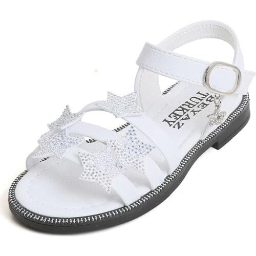 2020 Flower Summer New Princess Shoes Girls Baby Sandals Soft Bottom Non-Slip 1-6 Years Children Flower Sequined Shoes