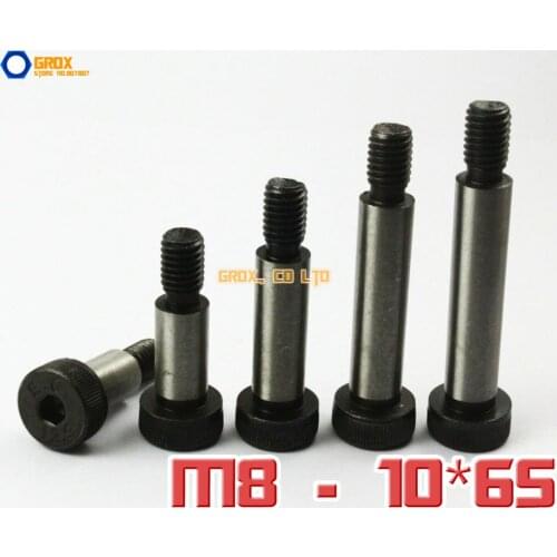 5 Pieces M8 Threaded 10 x 65mm 12.9 Grade Alloy Steel Hexagon Socket Head Shoulder Screw Bolt
