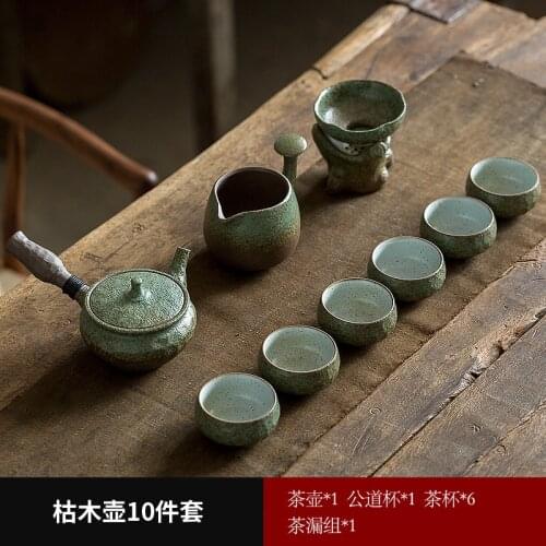 Japanese Style Tea Set Retro Simple Kungfu Plate Small Tea Table Teapot Set Household Gift Box Bardak Seti Tea Service EI80TS