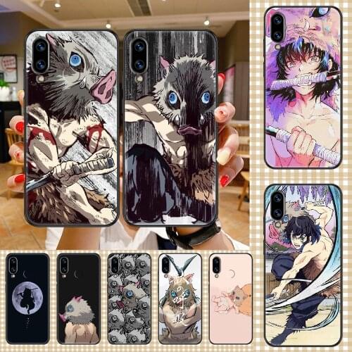 Demon Slayer Hashibira Inosuke Phone case For Huawei Honor 6 7 8 9 10 10i 20 A C X Lite Pro Play black pretty funda luxury cover