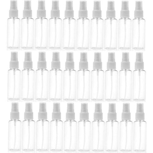 30Pcs Transparent Empty Spray Bottles 50Ml Plastic Mini Refillable Container Empty Cosmetic Containers