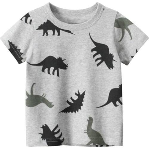 Summer Children Clothing Boys T Shirt Cotton Dinosaur Short Sleeve T-shirt Kid Boy Casual Cute T-shirt 1-8Years Shirt