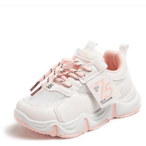 2021 Autumn New Mesh Girls Shoes Boys Sport Running Shoes Fashion Breathable Soft Bottom Non-Slip Casual Kids Shoes