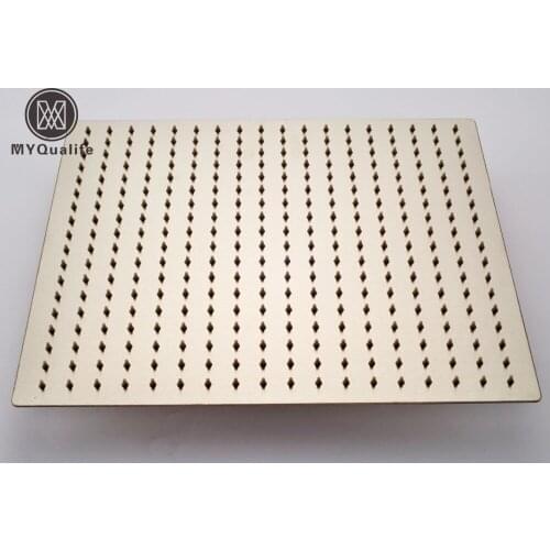 Brushed Nickel Square Rainfall 16 inch Bathroom Shower Head Stainless Steel Ultrathin Style Showerhead