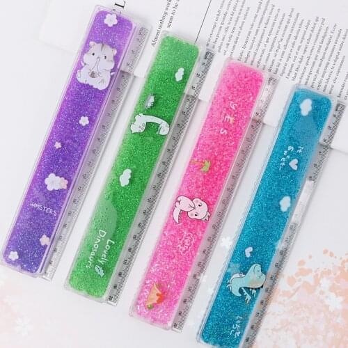 Sweet Ruler Cute Girl Ruler Flow Sand Ruler Oil Flow Ruler Girl Drawing Template Office School Girls Students Ruler
