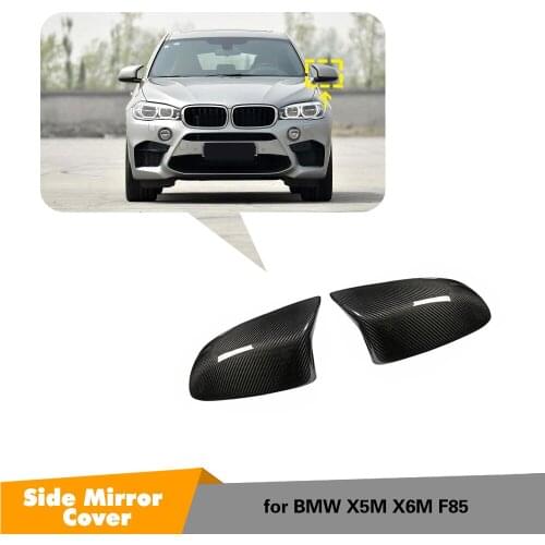 For BMW F85 X5M F86 X6M 2014-2018 Car Side Mirror Covers Caps Sticker, Dry Carbon Add On Rearview Mirror Covers Caps