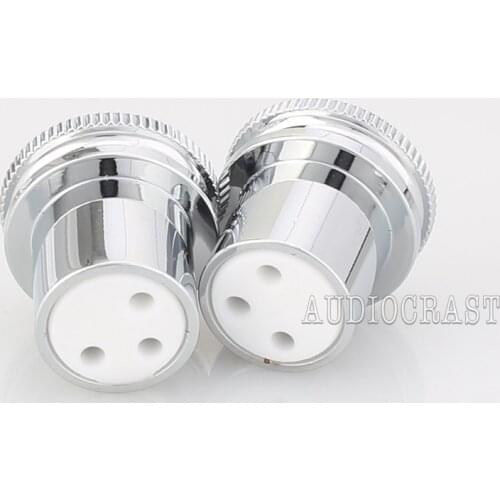 New Hi End Noise Stopper Chrome Plated Copper XLR Plug Caps 1 Pair male+female XLR Plug caps hifi audio protective xlr plug