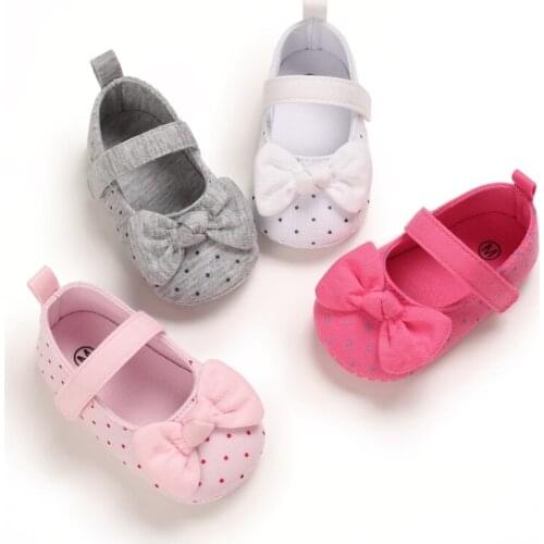 New Baby Girl Shoes Lovely Bowknot Anti-Slip Sneakers Cotton Soft Sole Toddler Shoes Infant Kid Baby First Walkers 0-18 Month