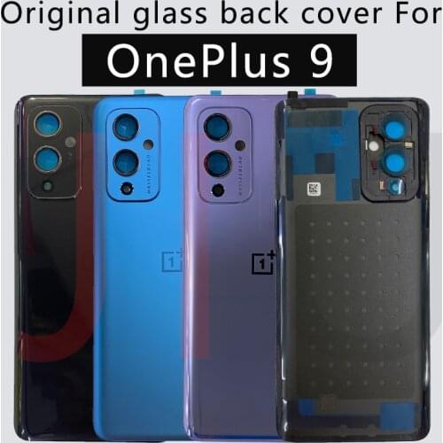 Original For Oneplus 9 Back Glass Rear Housing Cover Replacement Back Door Battery Case For 1+9 Battery Cover With Camera Lens