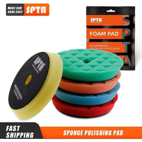 Bulk Sales) SPTA 3"(80mm)/5"(125mm)/6"(150mm) Car Spong Buffing Polishing Pads & Buffing Pads For DA/RO/GA Car Buffer Polisher