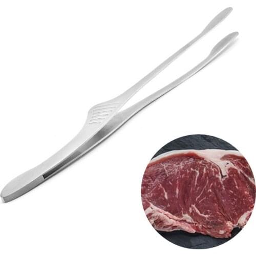 BBQ Food Barbecue Clip Stainless Steel Grill Cooking Tong Kitchen Bread Baking Outdoor Grilling Clamp Kitchen Barbecue Tools