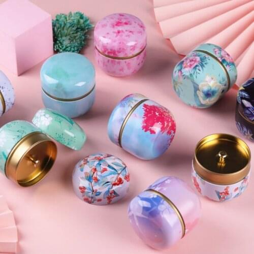 50ml Candle Wax Containers Empty Round Aluminum Tin Printing Mold Candles Candle Wax Seal Storage Container Jewelry Organizer