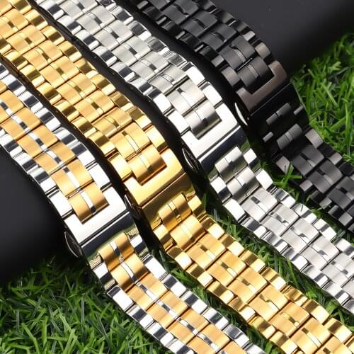 Watch Band 18mm 20mm 22mm Strap Double Insurance Replacement Metal Watch Strap Solid Stainless Steel Watchband Wristband