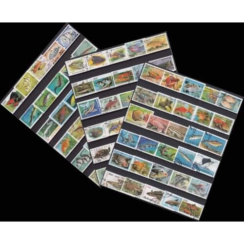 Fish 100PCS, All From The World Wide Unused With Post Mark Postage Stamps Collecting In Good Condition
