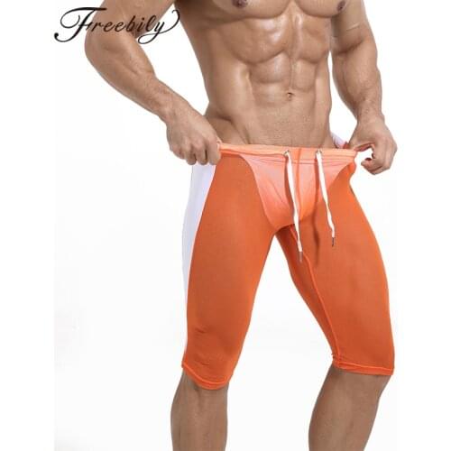Man Male Sexy Fitness Running Shorts Half Pants Stretchy Gym Sport Shorts Elastic Waist See-through Mesh Board Shorts Beachwear