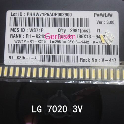 FOR LG Innotek LED LED Backlight Middle Power LED 0.5W 7020 3V Cool white 2000PCS LCD Backlight for TV TV Applic LEWWS72R24GZ00