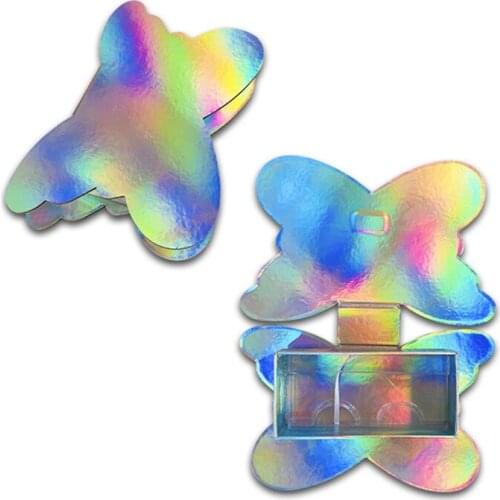 20 Pcs Butterfly False Eyelash Packaging Box Fake 3d Mink Eyelashes Boxes Faux Cils Magnetic Case Lashes Empty Eyelash Packaging