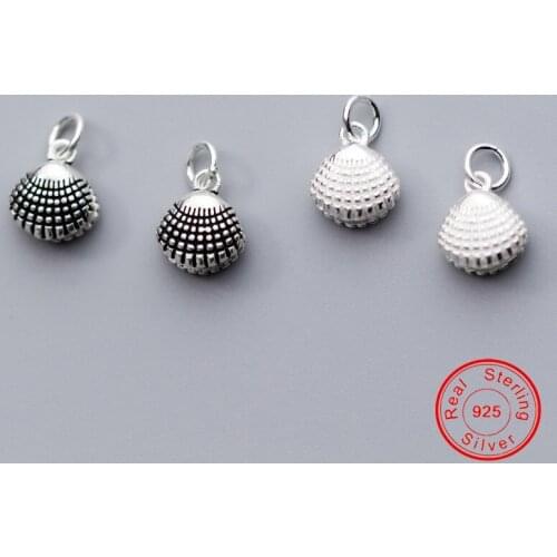 UQBing Retro 925 Sterling Silver Shell Dangle Charms For DIY Jewelry Findings