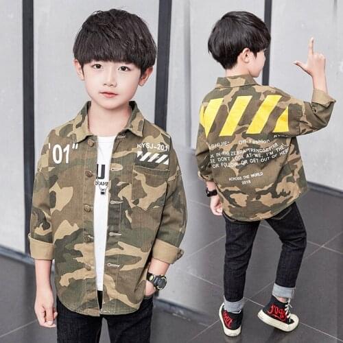 2020 Spring Fashion Overcoat Boy Camouflage Jacket Baby Kids Printed Jackets Spring Outerwear for Girl