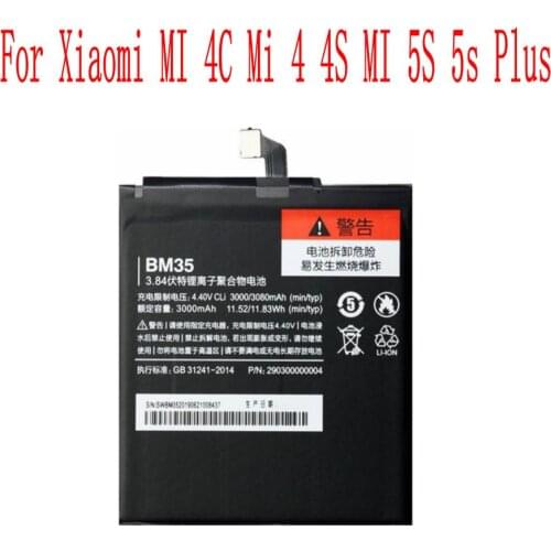 High Quality 3000mAh BM35 Battery For Xiaomi MI 4C Mi 4 4S MI 5S 5s Plus Cell Phone