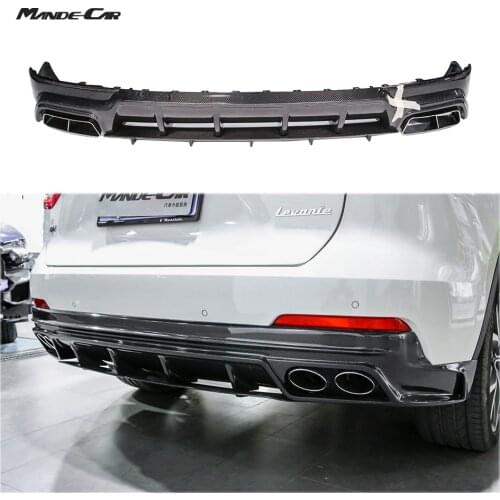 Real Carbon Fiber Car Rear Bumper Lip Spoiler Diffuser Rear Lip With Exhaust Tips For Maserati Levante