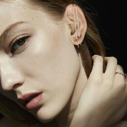 925 Silver Handmade Earrings Brinco Gold Filled Jewelry Simple Long Ear Pin Minimalist Vintage Oorbellen Earring For Women