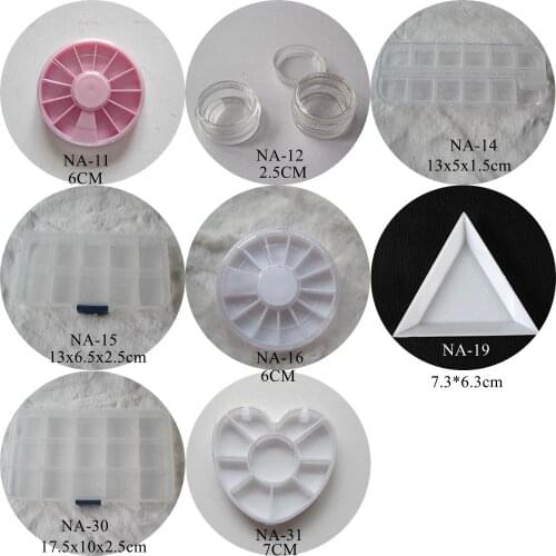 1PC Different Shape Nail Art DIY Empty Wheel Round Wheel Heart Wheel Triangle Plate DIY storage Case