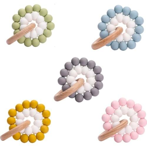 1 Pcs Teether Food Grade Silicone Baby Nursing Bracelets Care Products Teething Ring Baby Teether Toys for Newborn Gifts