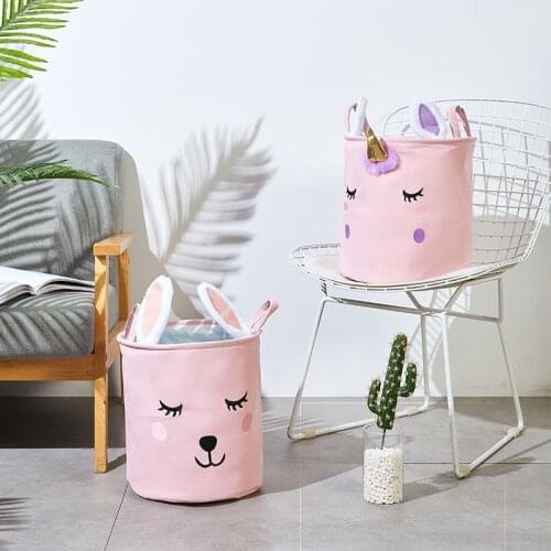 1PC Nordic Animal Fox Bear Cloud Kids Canvas Storage Bag Children Bear Organizer Bag Canvas Storage Bag For Boy Room Decor