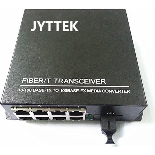 1 Fiber to 8 UTP Unmanaged 10/100Mbps Megabit Ethernet Fiber Switch dual fiber 20km SC 1310nm